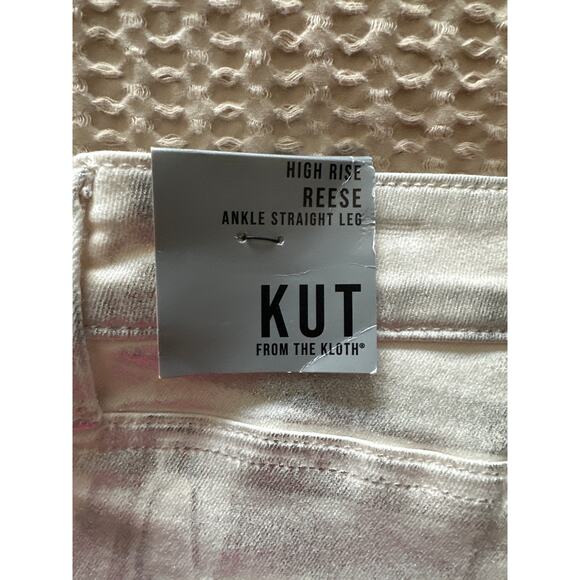 NWT Kut from the Kloth Reese High Rise Reese Ankle Straight Metallic Silver - Picture 5 of 9